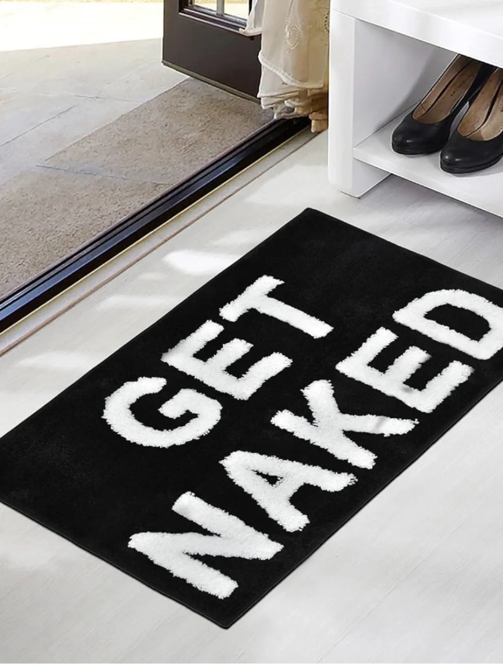 Get Naked Black & White Bath Mat